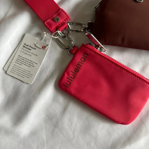 48-50🆕🤎 Lululemon Dual Pouch Wristlet Ancient Copper Glazed Pink - Picture 4 of 6